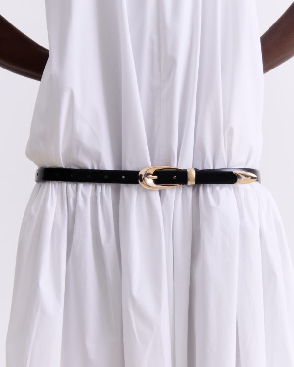 SLIM LEATHER BELTS BLACK
