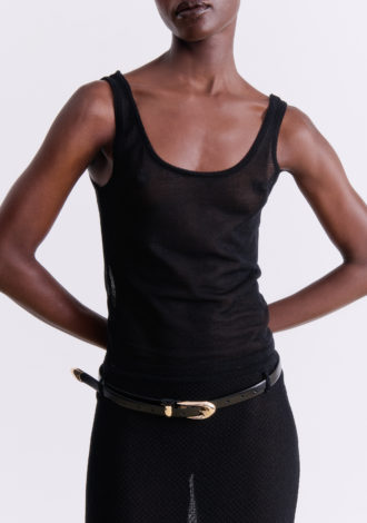 BLACK KNIT TANK TOP