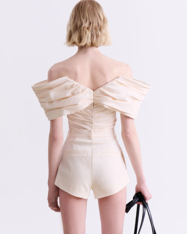 CREAM TAILORED SHORT - Image 2
