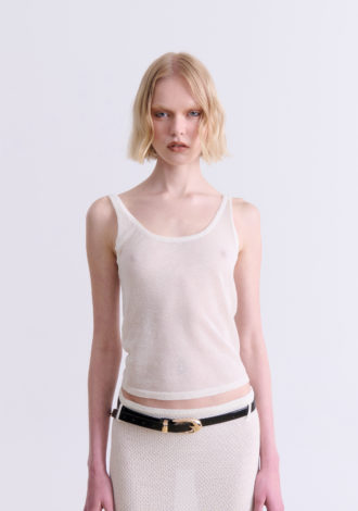 CREAM KNIT TANK TOP