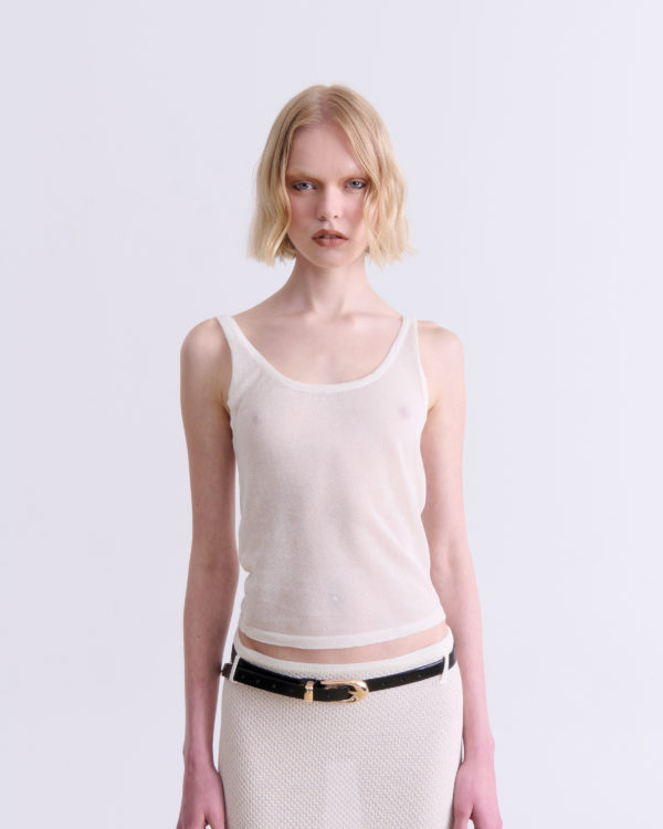 CREAM KNIT TANK TOP