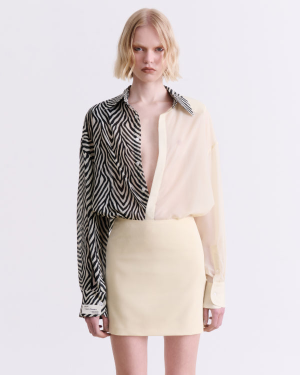 CREAM TAILORED SKIRT YELLOW
