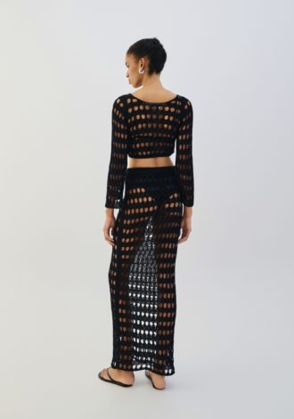 COMBOS 0029 BLOUSE CROP NET BLACK