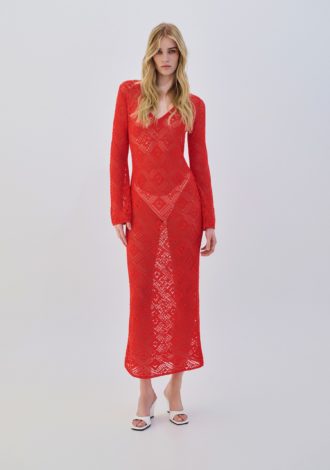 COMBOS 0005 DRESS MAXI V LONG SLEEVE
