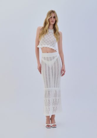 COMBOS 0037 TOP CROP RUFFLED WHITE