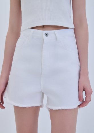 COMBOS 0052 DENIM SHORTS WHITE