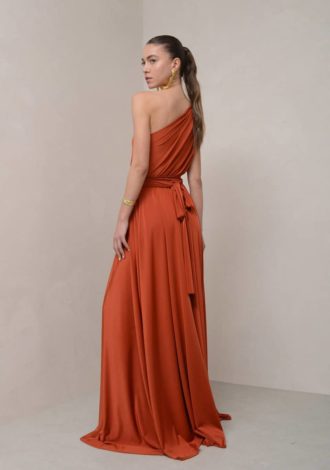 ARTEMIS BURNED PEACH DRESS