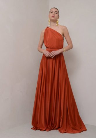 ARTEMIS BURNED PEACH DRESS