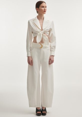 PURE BARREL TROUSERS WHITE