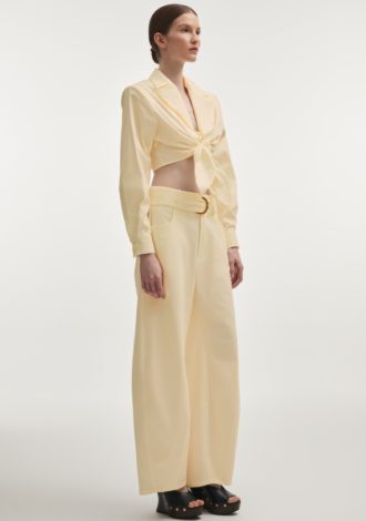 PURE CROP SHIRT BUTTER YELLOW
