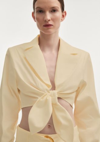 PURE CROP SHIRT BUTTER YELLOW
