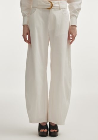 PURE BARREL TROUSERS WHITE