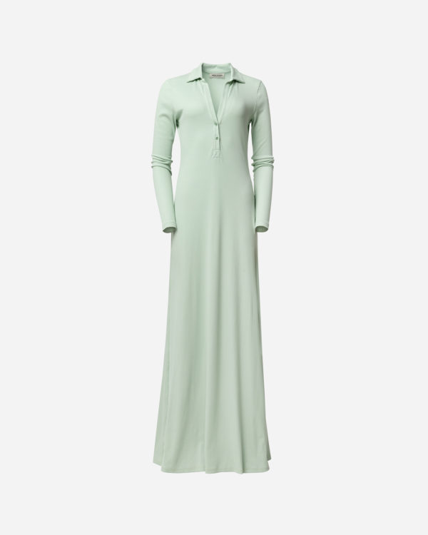 V-NECK RIB MAXI DRESS MINT - Image 2