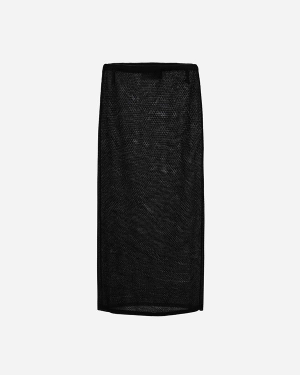 BLACK KNIT MIDI SKIRT