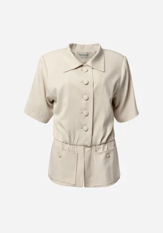 BEIGE SHORT – SLEEVE BLAZER