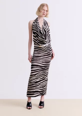 ZEBRA PRINT COWL NECK