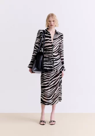 ZEBRA PRINT MIDI SKIRT