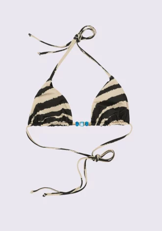 ZEBRA PRINT TRIANGLE BIKINI TOP