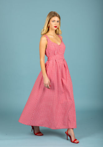 AELIA POPLIN DRESS RED