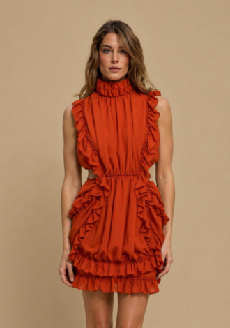 ALCYONE DRESS TERRACOTTA