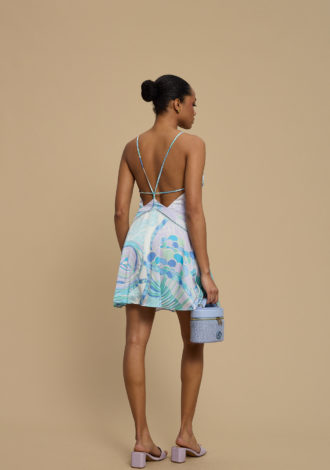 AMINA DRESS AQUA LILAC