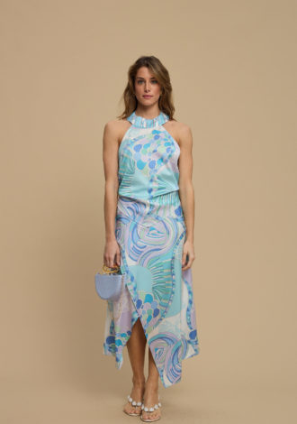 FLOW SKIRT AQUA LILAC