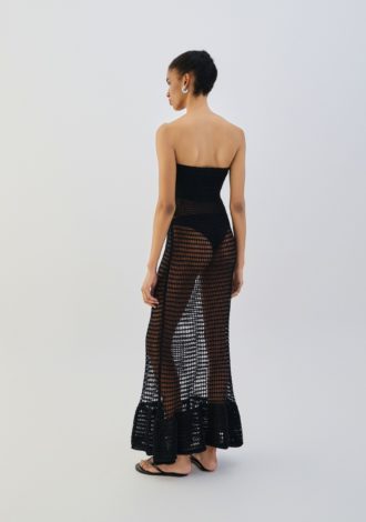 COMBOS 0093 DRESS MAXI STRAPLESS RUFFLED