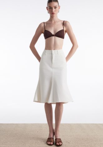 SILIA DENIM SKIRT WHITE