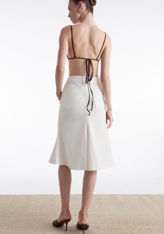 SILIA DENIM SKIRT WHITE
