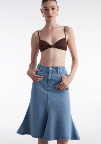 SILIA DENIM SKIRT BLUE