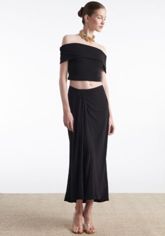 ARIA MIDI SKIRT BLACK