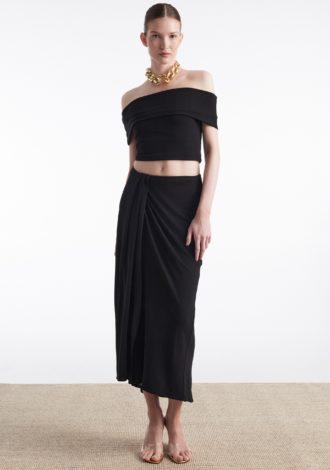 ARIA MIDI SKIRT BLACK