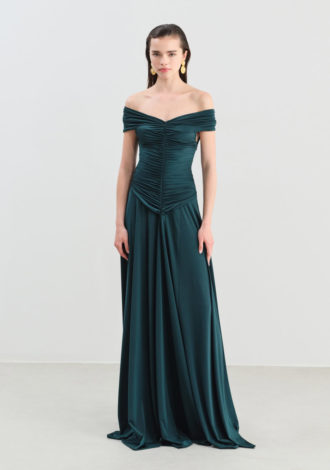 ALESSANDRA DRESS DARK GREEN