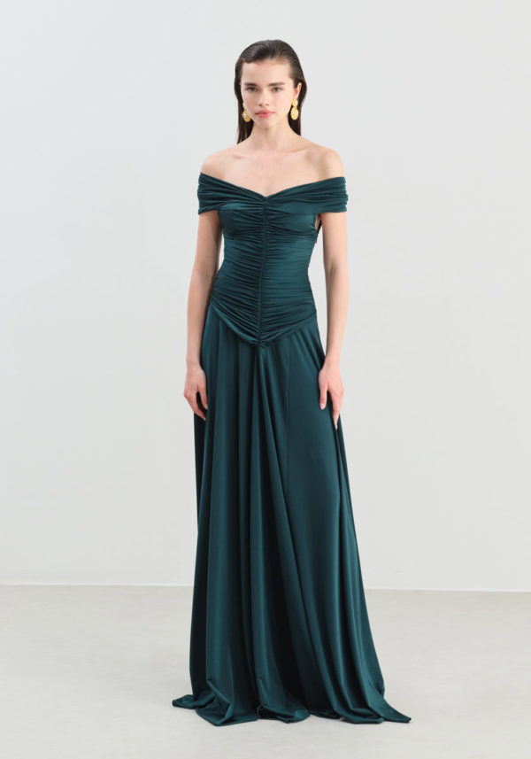 ALESSANDRA DRESS DARK GREEN