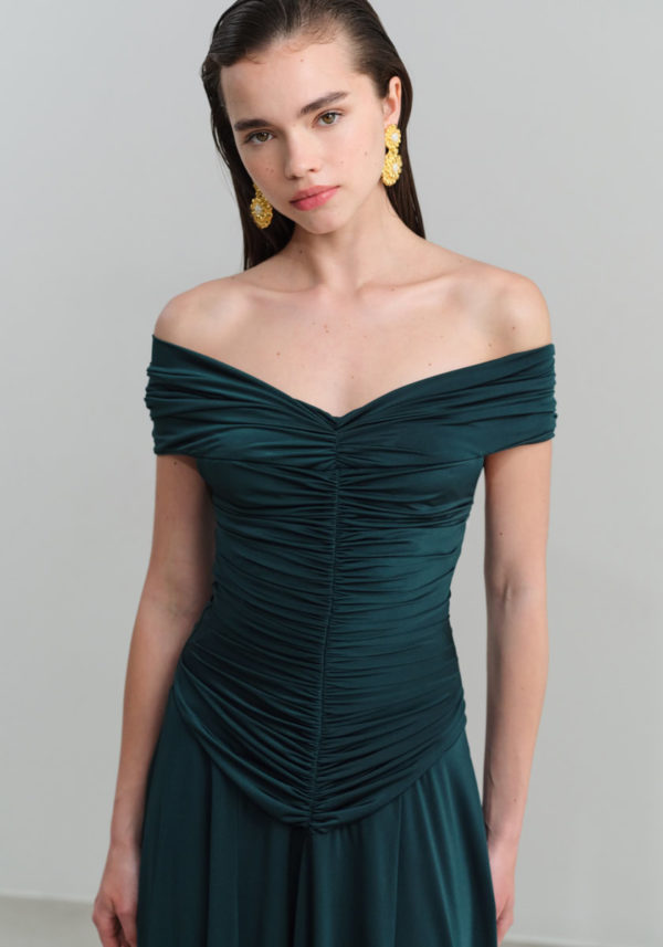 ALESSANDRA DRESS DARK GREEN - Image 3