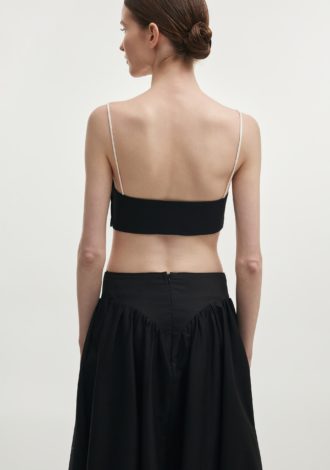 HIBISCUS TOP BLACK/WHITE
