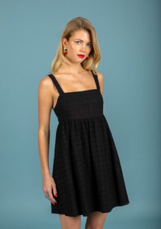 LEORA SHORT DRESS (JET BLACK)
