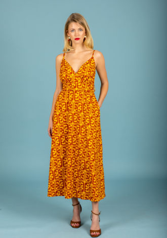 JAVIER POPLIN DRESS (BROWN)