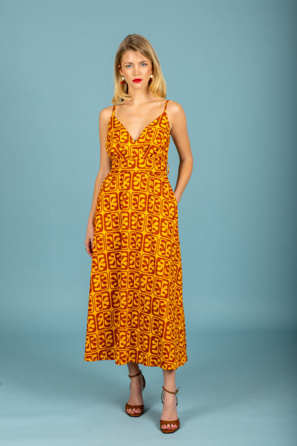 JAVIER POPLIN DRESS (BROWN) - Image 2
