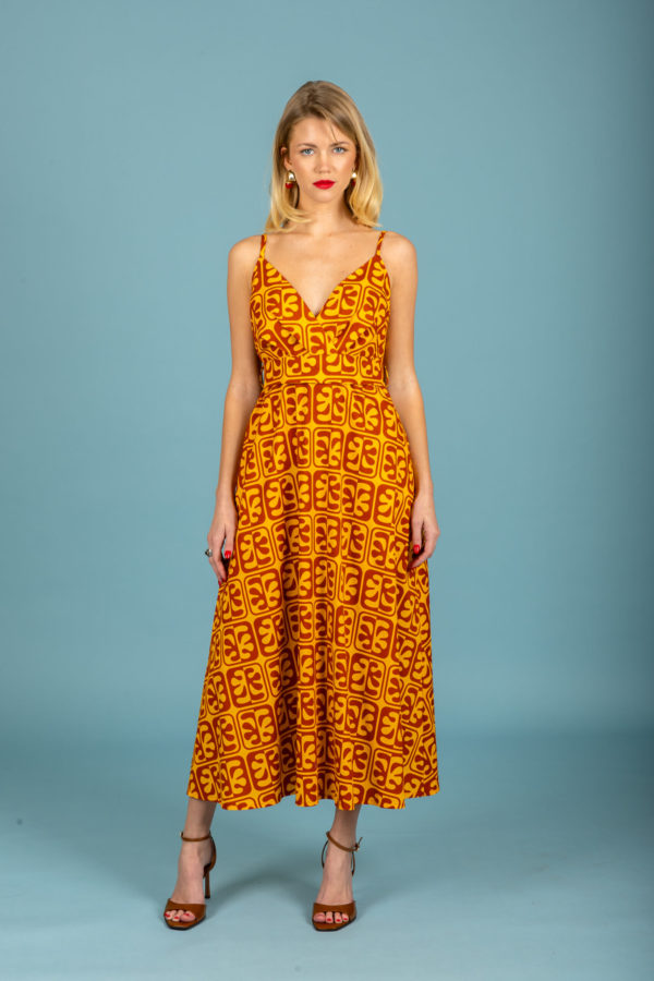JAVIER POPLIN DRESS (BROWN)