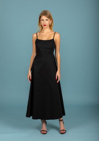 HUGO POPLIN DRESS (JET BLACK)