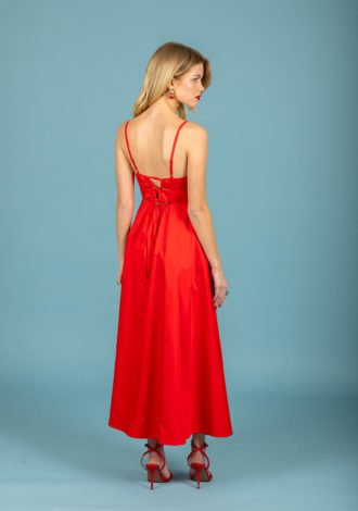 HUGO POPLIN DRESS (CORAL)