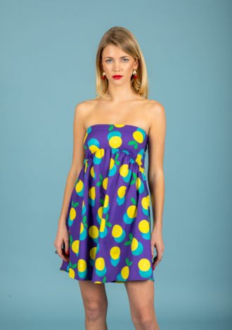 DIEGO STRAPLESS POPLIN DRESS (PURPLE)