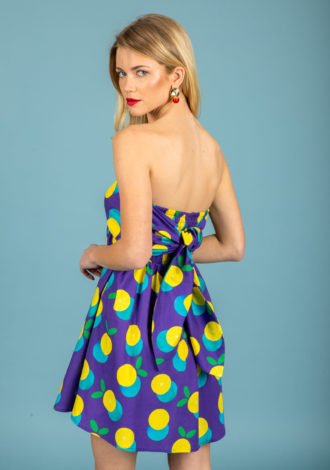 DIEGO STRAPLESS POPLIN DRESS (PURPLE)