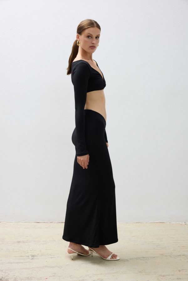 COMBOS 0128 SKIRT MAXI GATHER BLACK - Image 4