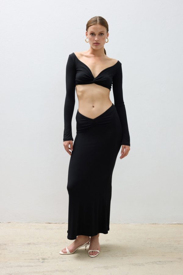 COMBOS 0128 SKIRT MAXI GATHER BLACK - Image 2