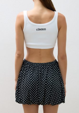 COMBOS 0136 CROP TOP GOLD PIN WHITE