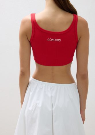 COMBOS 0136 CROP TOP GOLD PIN RED